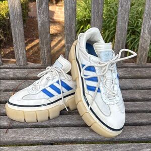 Adidas Ivy Park White and Blue Sneakers - size 8.5